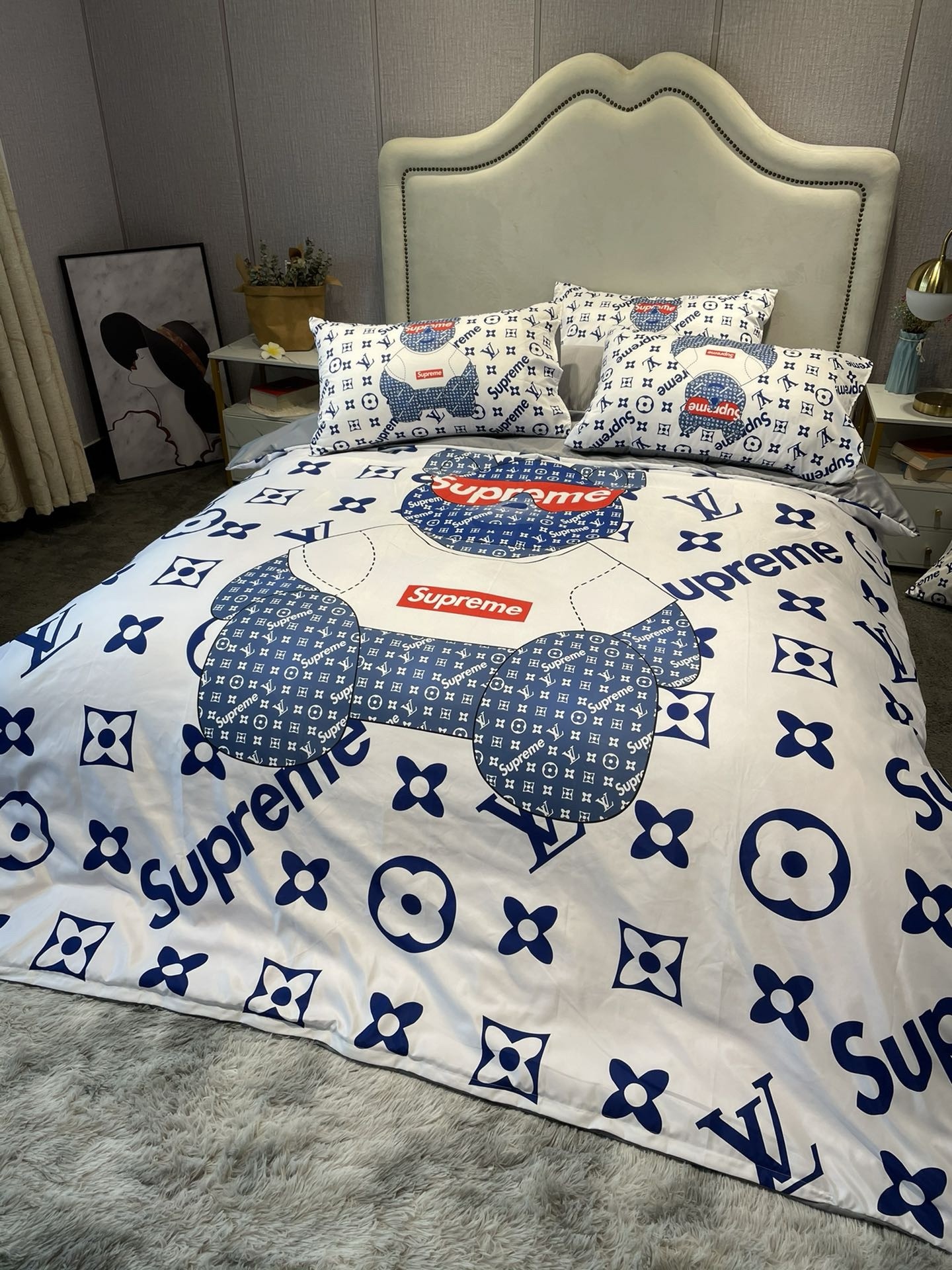 「#2259」Bedding-LV&Superme four-piece set