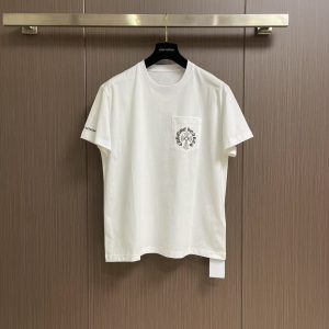 「#3692」Chrome Hearts 2025 early spring new style pocket horseshoe print short sleeves