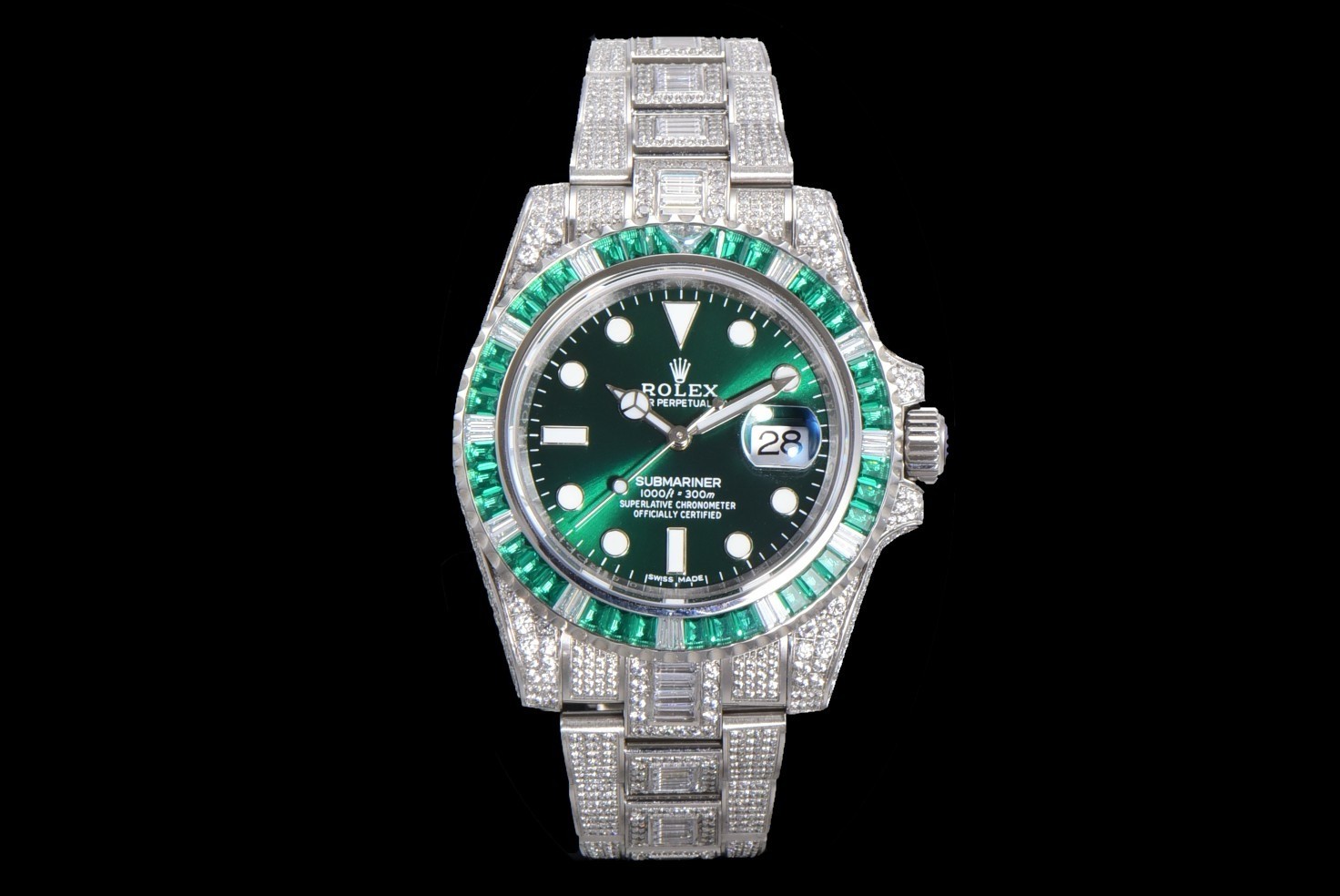 「#2138」Rolex 904 Steel Submariner Luxury Full Diamond Special Edition