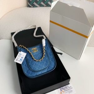 「#1768」Chanel Denim Hobo pocket straggler shoulder bag Size:22*6*24cm