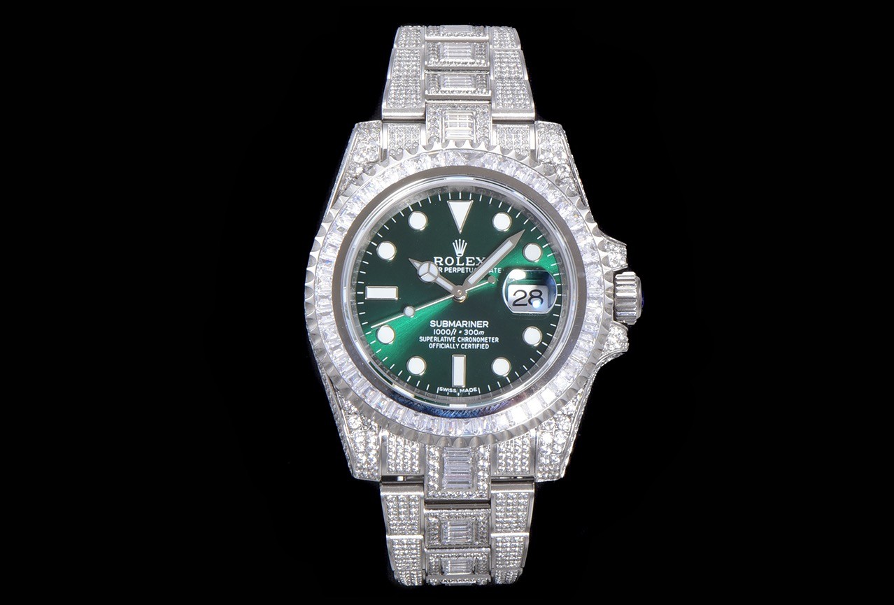 「#2136」Rolex 904 Steel Submariner Luxury Full Diamond Special Edition