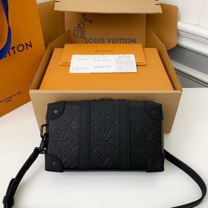 「#1820」Louis Vuitton's new Sac Plat Horizontal Zippé men's black flower briefcase M80224 Size: 22.5*14*5cm