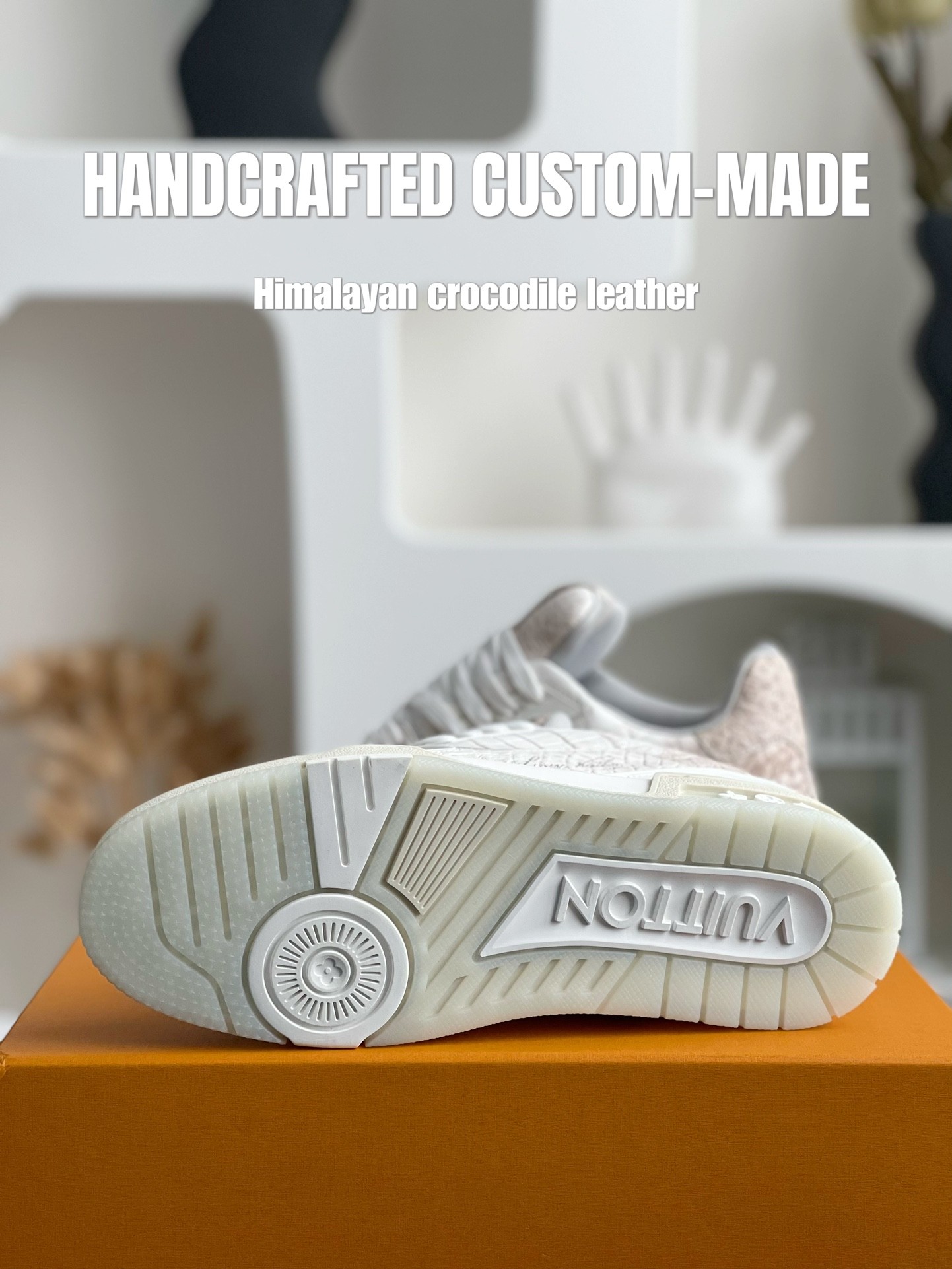 「#2016」【Handmade Custom】Louis Vuitton Himalayan Crocodile Leather Trainer Sneakers