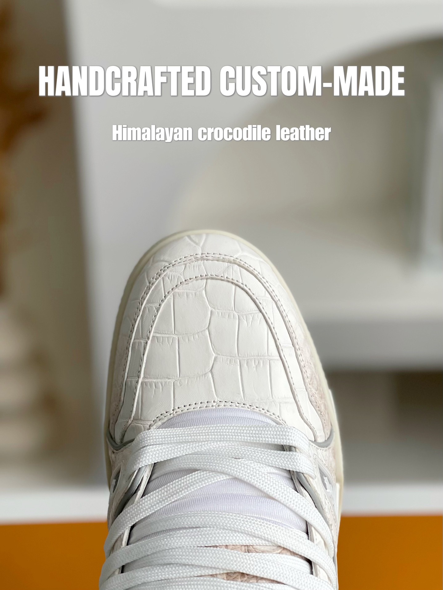 「#2016」【Handmade Custom】Louis Vuitton Himalayan Crocodile Leather Trainer Sneakers
